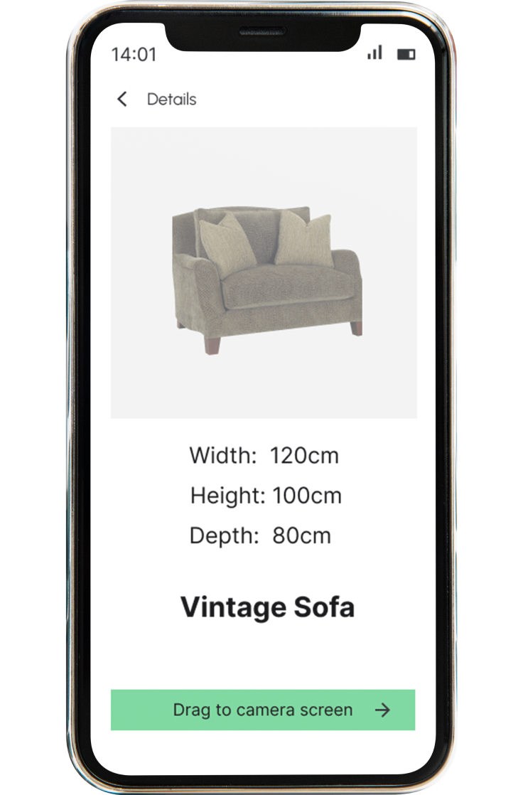 Take AR 3D objects from the library then drag and drop selectec objects to new position